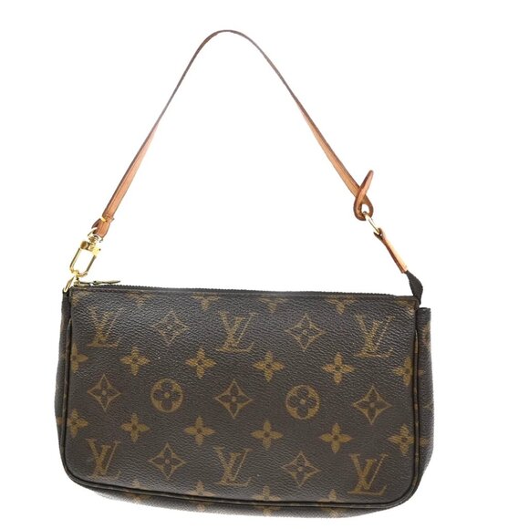 LOUIS VUITTON Pochette Accessoires Hand Bag Monogram Leather BN - Picture 1 of 14